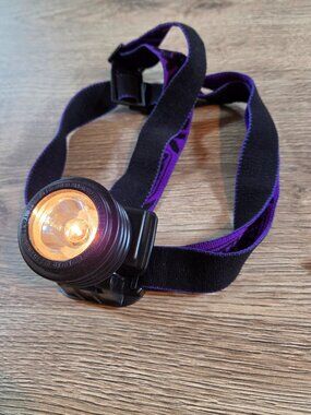 Vintage Petzl Incandescent Headlamp Black Purple Gorpcore Works Retro Hiking